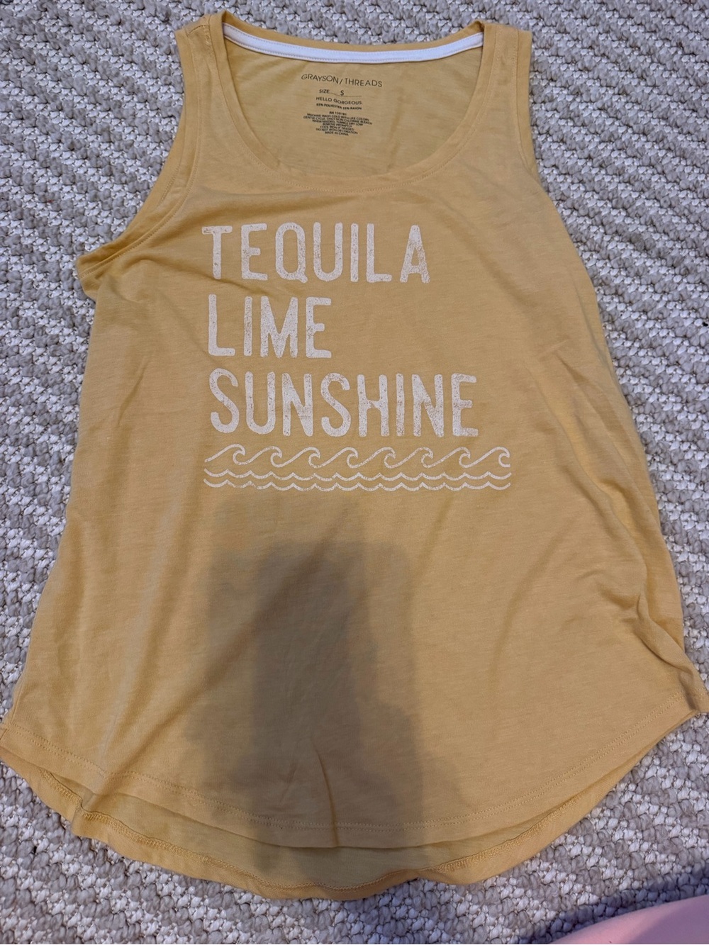Grayson Threads Mustard Yellow Graphic 'Tequila Lime Sunshine' Tank